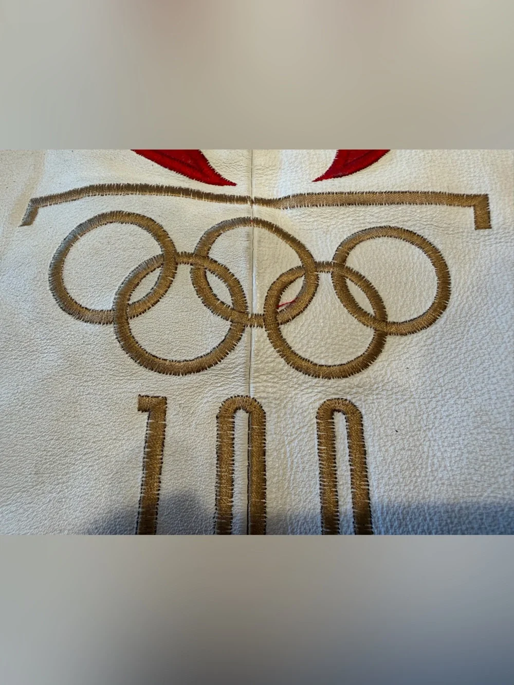 VINTAGE 1996 ATLANTA OLYMPIC GAMES LEATHER BOMBER IACKET SIZE L